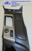 14-UP C7 Corvette Stingray, Carbon Fiber Floor Console (Shifter Bezel) w/Silver Trim
